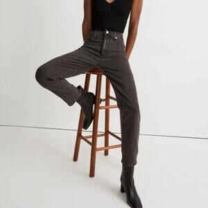 Madewell The Perfect Vintage Denim High Rise Tapered Leg Jeans Black 24 NWT